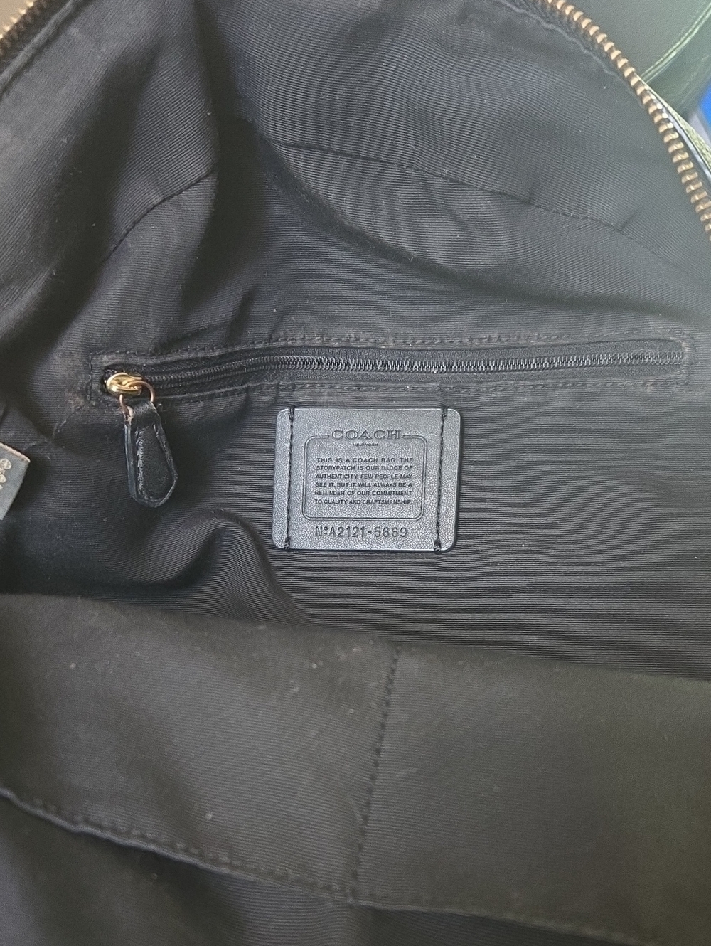 Coach Black Pebbled Leather Laptop Backpack with Gold-Tone Logo 5869 - Picture 14 of 16